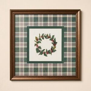 NWT Hearth and Hand 12"x12" Vintage Green Plaid Matte Wreath
Framed Wall Art